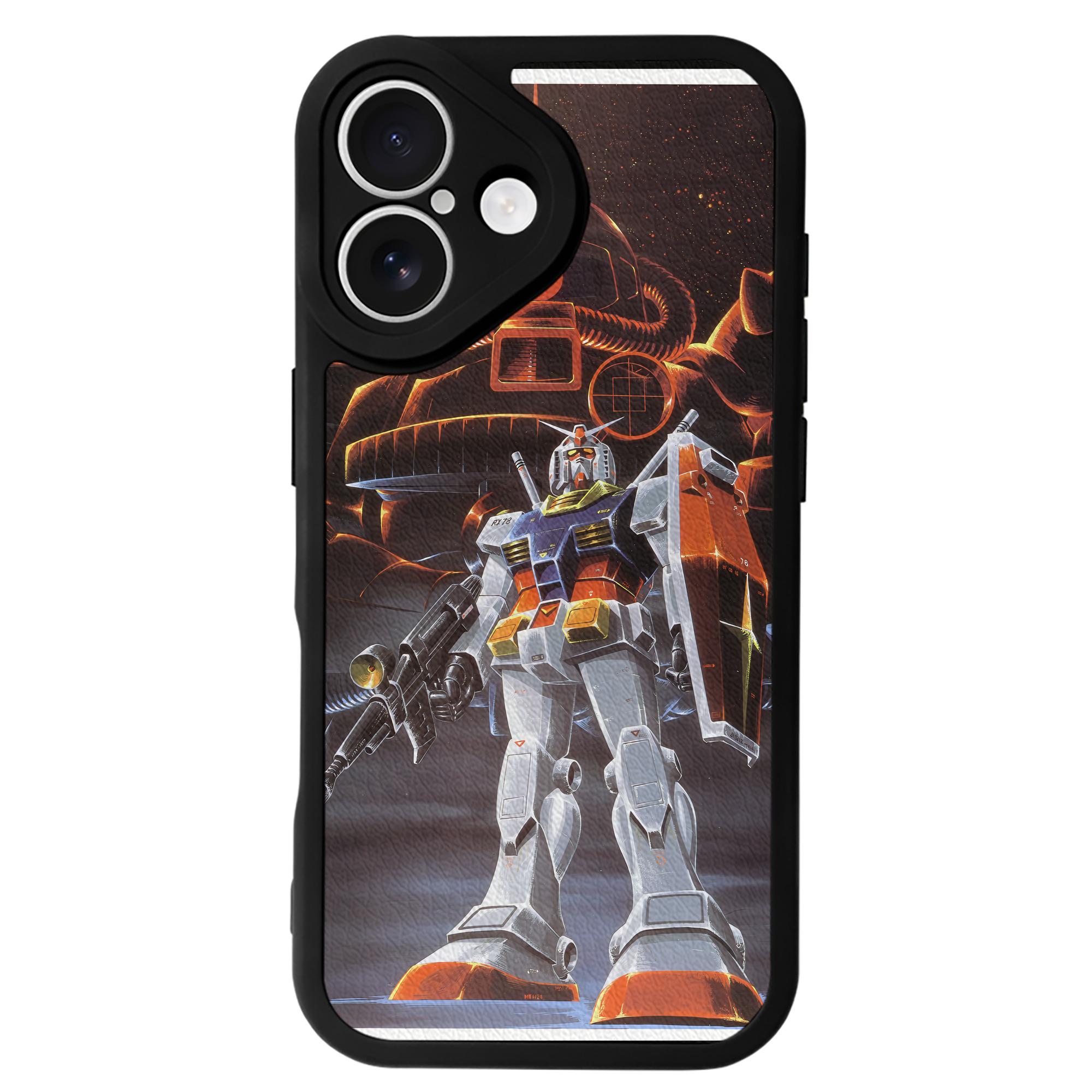 （画像用） 機動戦士ガンダム Mobile Suit Gundam 【iPhone 16シリーズ対応】シリコンスマホケース（レザー調） 材質：シリコン